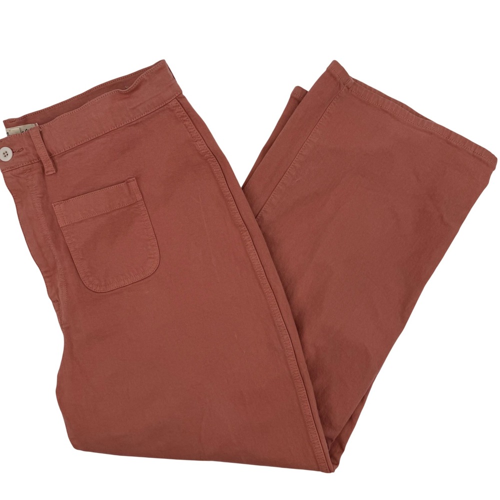 Madewell Emmett Wide Leg Crop Pants Terracotta Clay Red High Rise Size 33